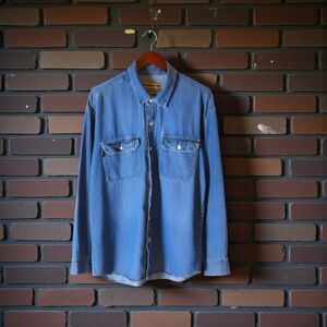 Vintage B.U.M. Equipment Denim Shirt 90s Grunge Workwear Skate Medium P2P 23